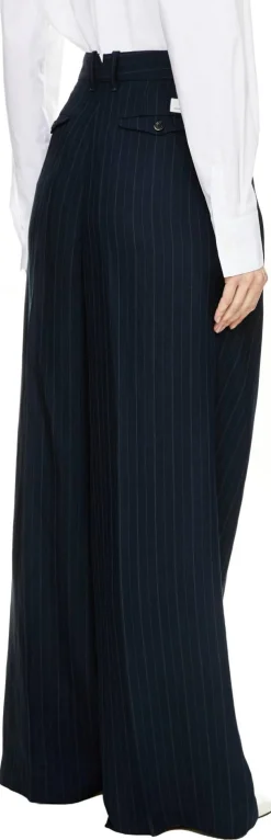 Stoffhose 'Sandra Palazzo' mit Nadelstreifen Marineblau