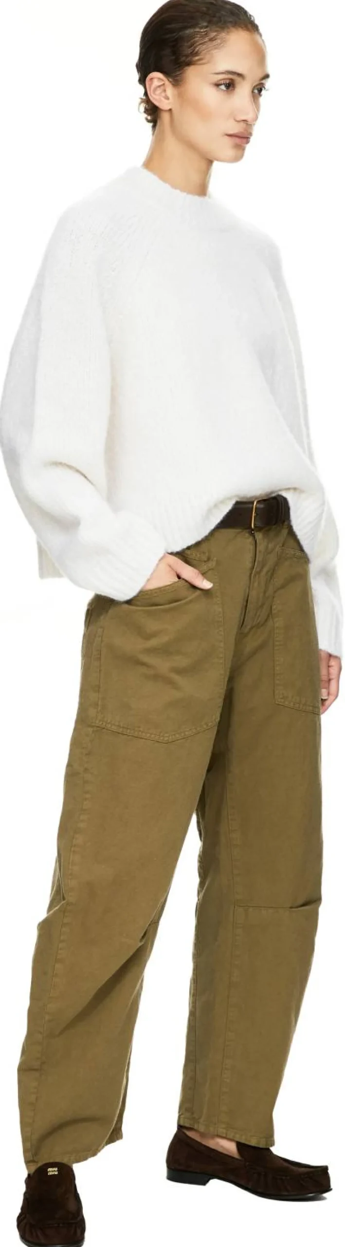 Stoffhose 'Shon' Olivgrün