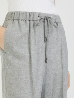 Stoffhose 'Wide Flannel Pants' Grau