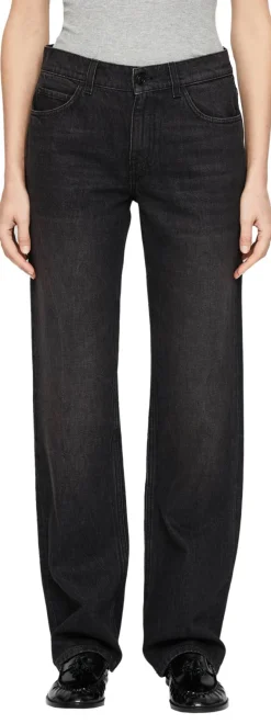 Straight-Cut Jeans 'Carlyl' Schwarz