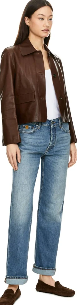 Straight-Cut Jeans 'Claire' Mittelblau