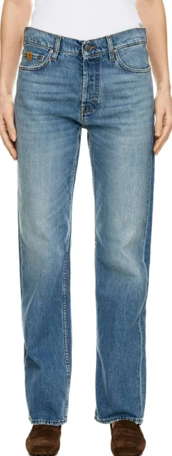 Straight-Cut Jeans 'Claire' Mittelblau