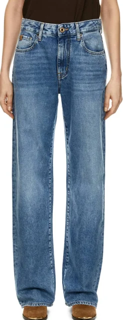 Straight-Cut Jeans 'Hailey' Mittelblau