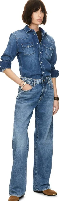 Straight-Cut Jeans 'Hailey' Mittelblau