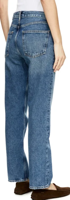 Straight-Cut Jeans 'Lana' Mittelblau