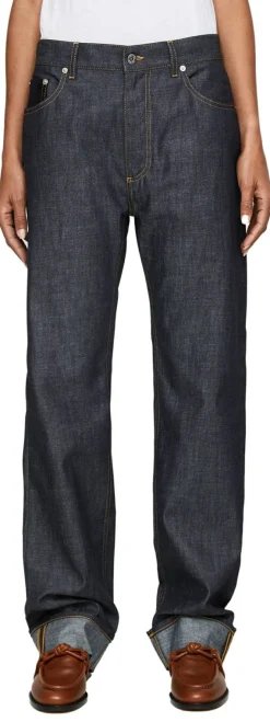 Straight-Fit-Jeans Dunkelblau