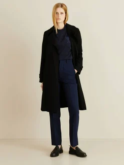 Straight Fit Stoffhose Marineblau