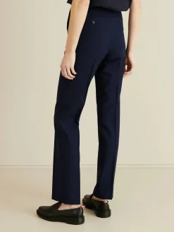 Straight Fit Stoffhose Marineblau