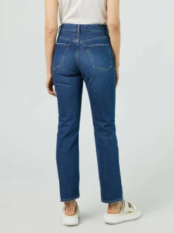 Straight-Leg Jeans Blau