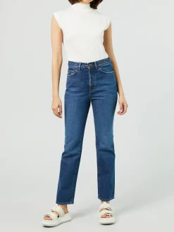 Straight-Leg Jeans Blau