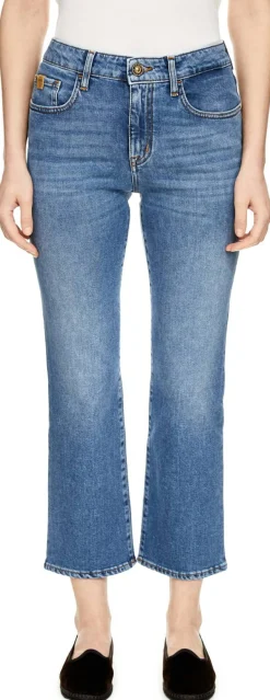 Straight-Leg Jeans 'Kate' Mittelblau