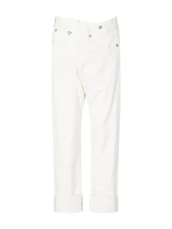 Straight-Leg Jeans mit Crossed-Effekt Weiß