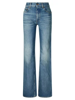 Straight-Leg Jeans Mittelblau