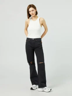 Straight-Leg Jeans '90's High Rise Loose' Schwarz