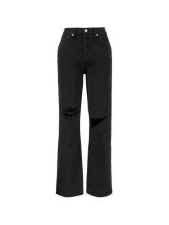 Straight-Leg Jeans '90's High Rise Loose' Schwarz