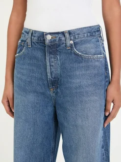 Straight Leg Jeans 'Slung' Marineblau