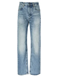 Straight-Leg Jeans 'The Stack' Mittelblau