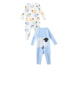 Strampler 2er-Set mit Schaf-Print Multi