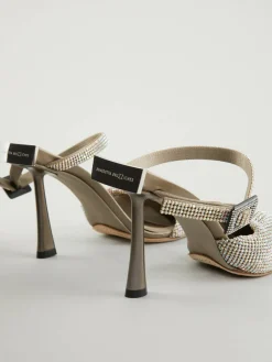 Strass Mules 'Elena' Silber