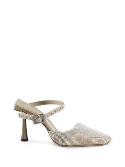 Strass Mules 'Elena' Silber