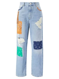 Striaght-Leg Jeans 'California Patchwork' Multi