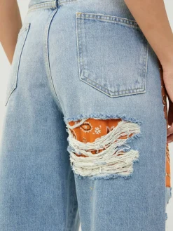 Striaght-Leg Jeans 'California Patchwork' Multi
