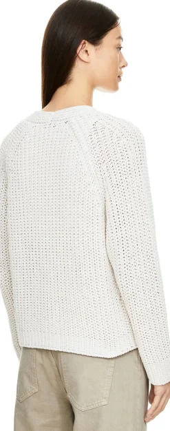 Strickjacke 'Aliva' aus Seide und Leinen Off White