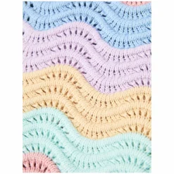 Strickjacke mit gewelltem Streifenmotiv in Multi