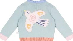Strickjacke mit Vogelstickerei Multi
