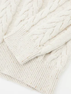 Strickpullover mit Pailletten Beige
