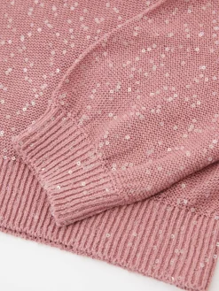 Strickpullover mit Pailletten Rosé