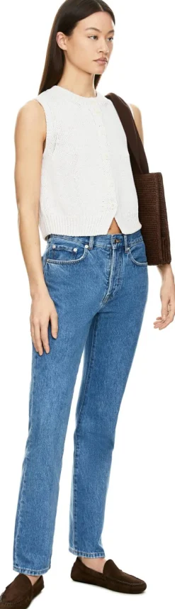 Strickweste 'Dia' aus Seide und Leinen Off White