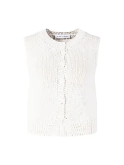 Strickweste 'Dia' aus Seide und Leinen Off White