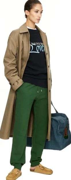 Sweatpants mit Ziernähten Grün