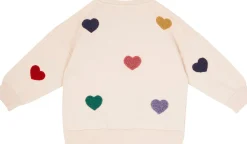 Sweatshirt 'Lou Terry' mit Herz-Patches Beige