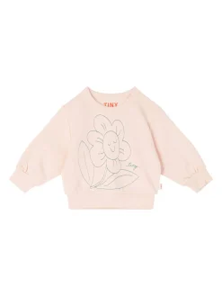 Sweatshirt mit Blumen-Print Rosé