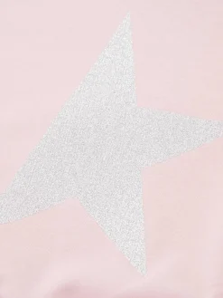 Sweatshirt mit Glitzerstern Rosé