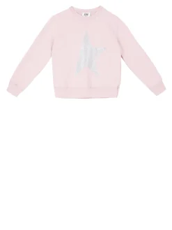 Sweatshirt mit Glitzerstern Rosé