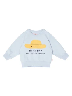 Sweatshirt mit Hut-Print Hellblau