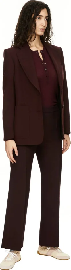 Taillierter Wollblazer Bordeaux