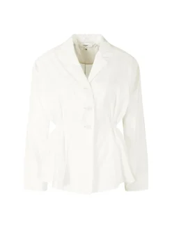 Taillierte Seidenbluse Crème