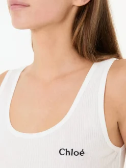 Tanktop mit Logo Weiß