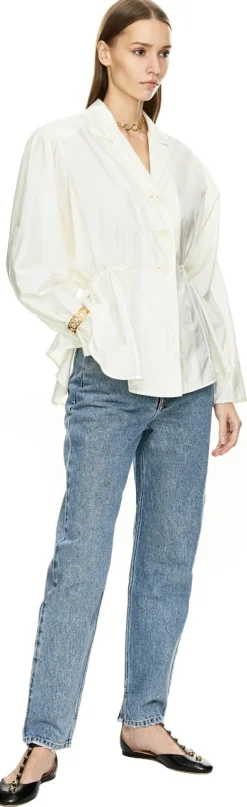 Tapered-Firt Jeans Indigoblau