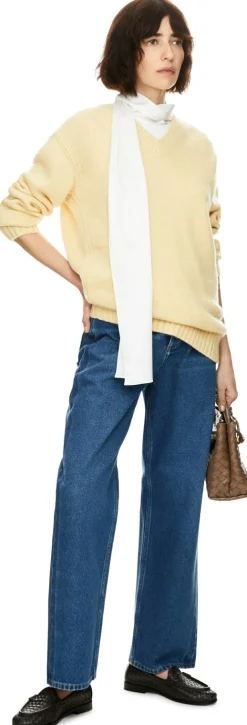 Top aus Stretch-Seidensatin Weiß