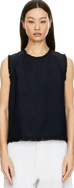 Top 'Charles' mit Fransen Marineblau