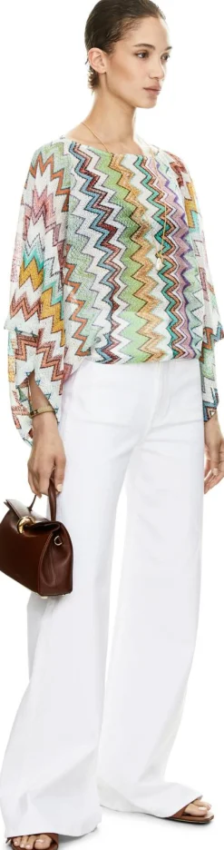 Top mit Dégradé-Zickzack-Muster Multi
