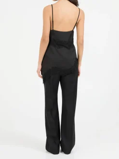 Top mit Spitzendetails 'Melle' Schwarz