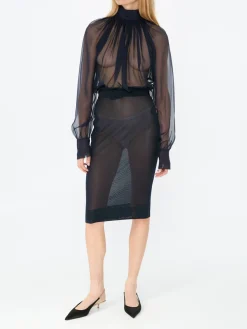 Transparenter Midirock Marineblau