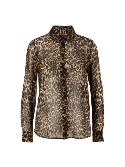 Transparente Seidenbluse 'Gaia' Braun