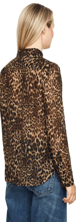 Transparente Seidenbluse 'Gaia' Braun